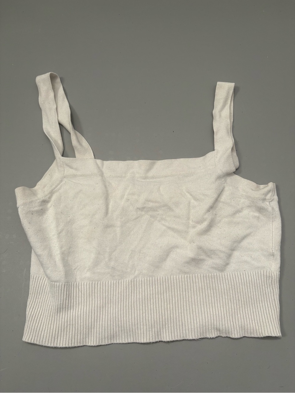 Garage White Ribbed Tank Crop Top